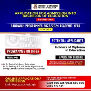 UCC 3-Semester Top-Up Degree Programme Admission Portal 2024